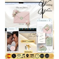 Blush Pink Sage Green Wedding Invitation Website (218w)